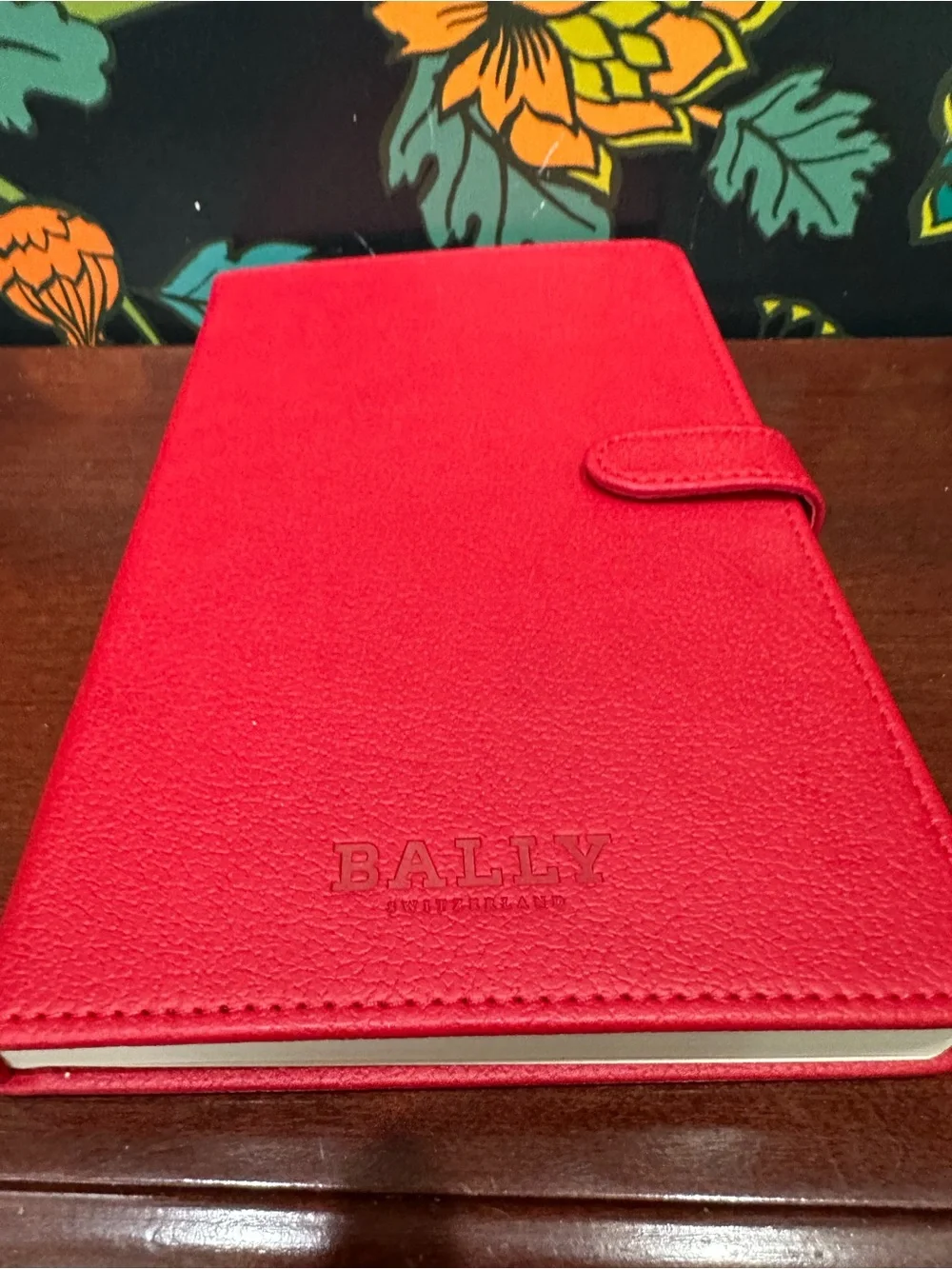 Bally Switzerland Red Leather Organizer Planner Datebook Notebook Snap Closure